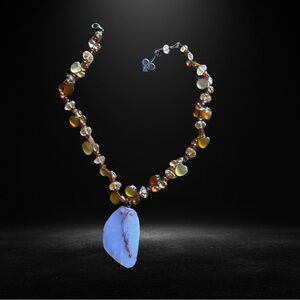 Artisan Crafted Amethyst Topaz Necklace 18”